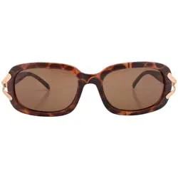 SUNDAY Matte Tortoise Square Sunglasses sold by Giant Vintage