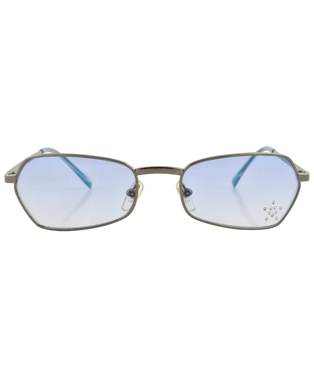 T.Y.V.M. Blue/Star Rimless Sunglasses sold by Giant Vintage product image thumbnail 3