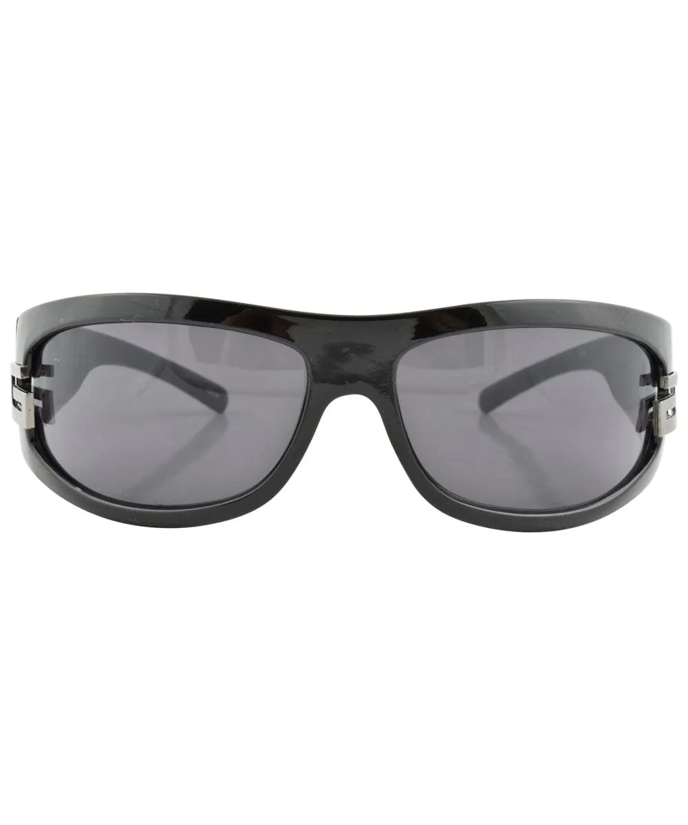 VISIBLE Black/Gunmetal Oversized Sunglasses sold by Giant Vintage product image thumbnail 2