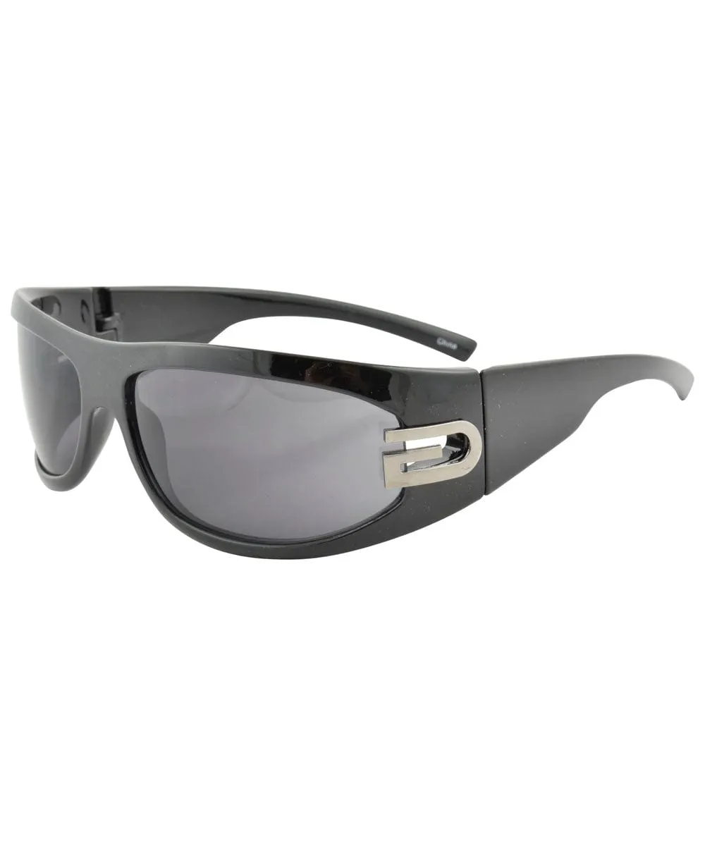 VISIBLE Black/Gunmetal Oversized Sunglasses sold by Giant Vintage product image thumbnail 3