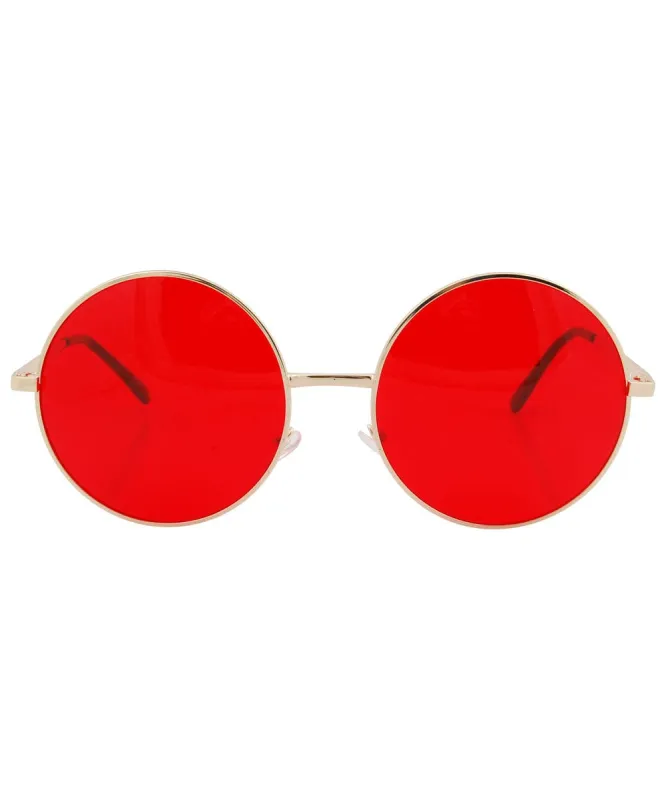 PANCAKES Red Oversized Round Sunglasses sold by Giant Vintage