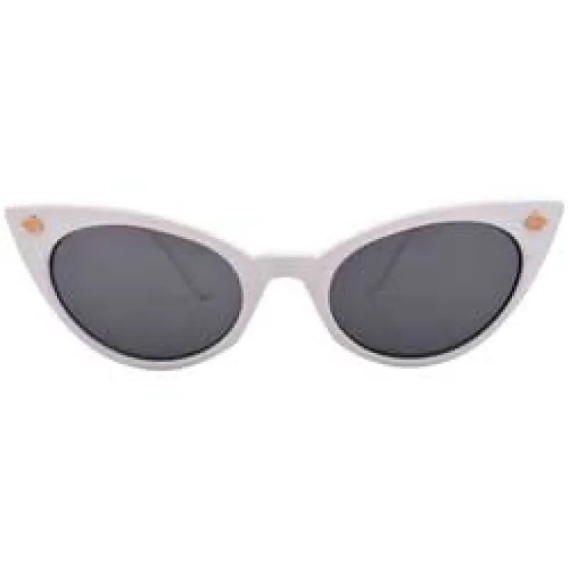 PEPS White Cat-Eye Sunglasses sold by Giant Vintage