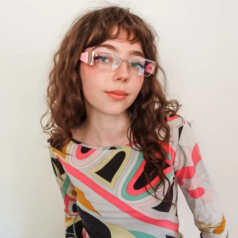 MEOW Bayonetta-Style Clear Glasses sold by Giant Vintage product image thumbnail 2