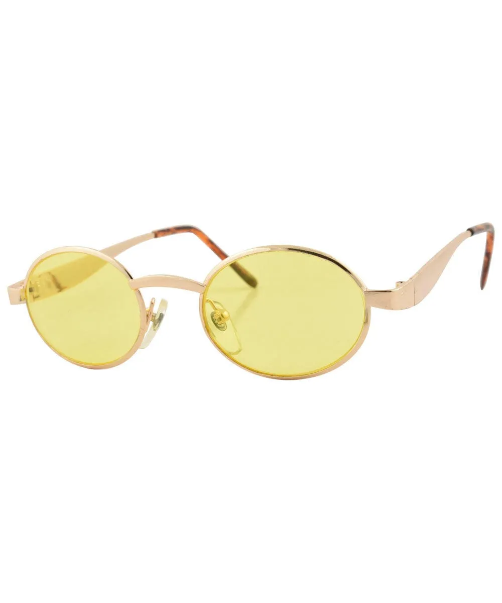 TWISTER Gold Oval Sunglasses sold by Giant Vintage product image thumbnail 2