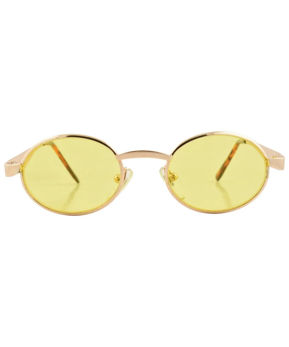 TWISTER Gold Oval Sunglasses sold by Giant Vintage product image thumbnail 3
