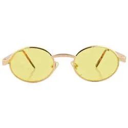TWISTER Gold Oval Sunglasses sold by Giant Vintage