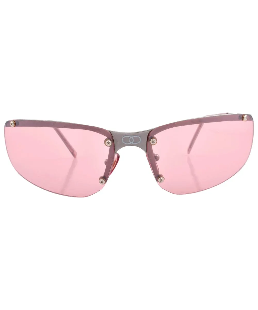 DOUBLE Pink Rimless Sunglasses sold by Giant Vintage product image thumbnail 3