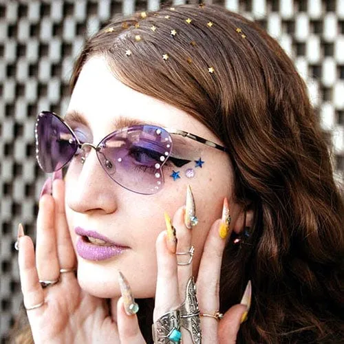 NYMPHA Purple Rimless Sunglasses sold by Giant Vintage product image thumbnail 2