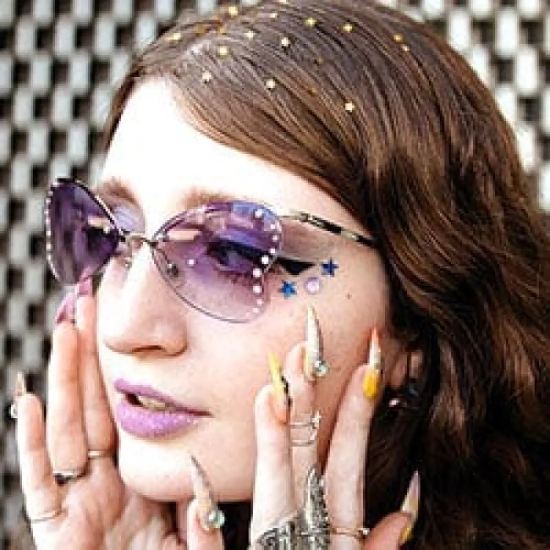 NYMPHA Purple Rimless Sunglasses sold by Giant Vintage