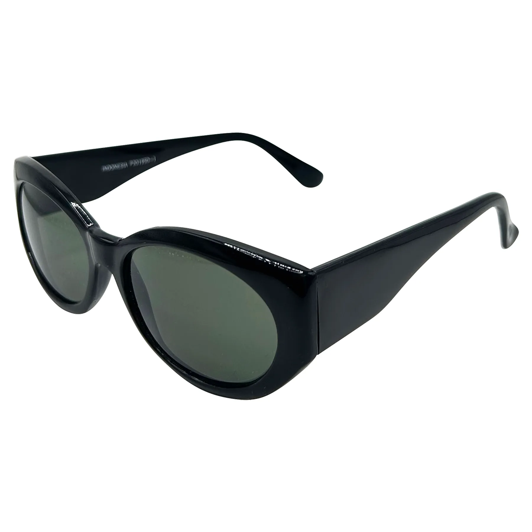 PUFF Black Round Mod Cat-Eye Sunglasses sold by Giant Vintage product image thumbnail 2