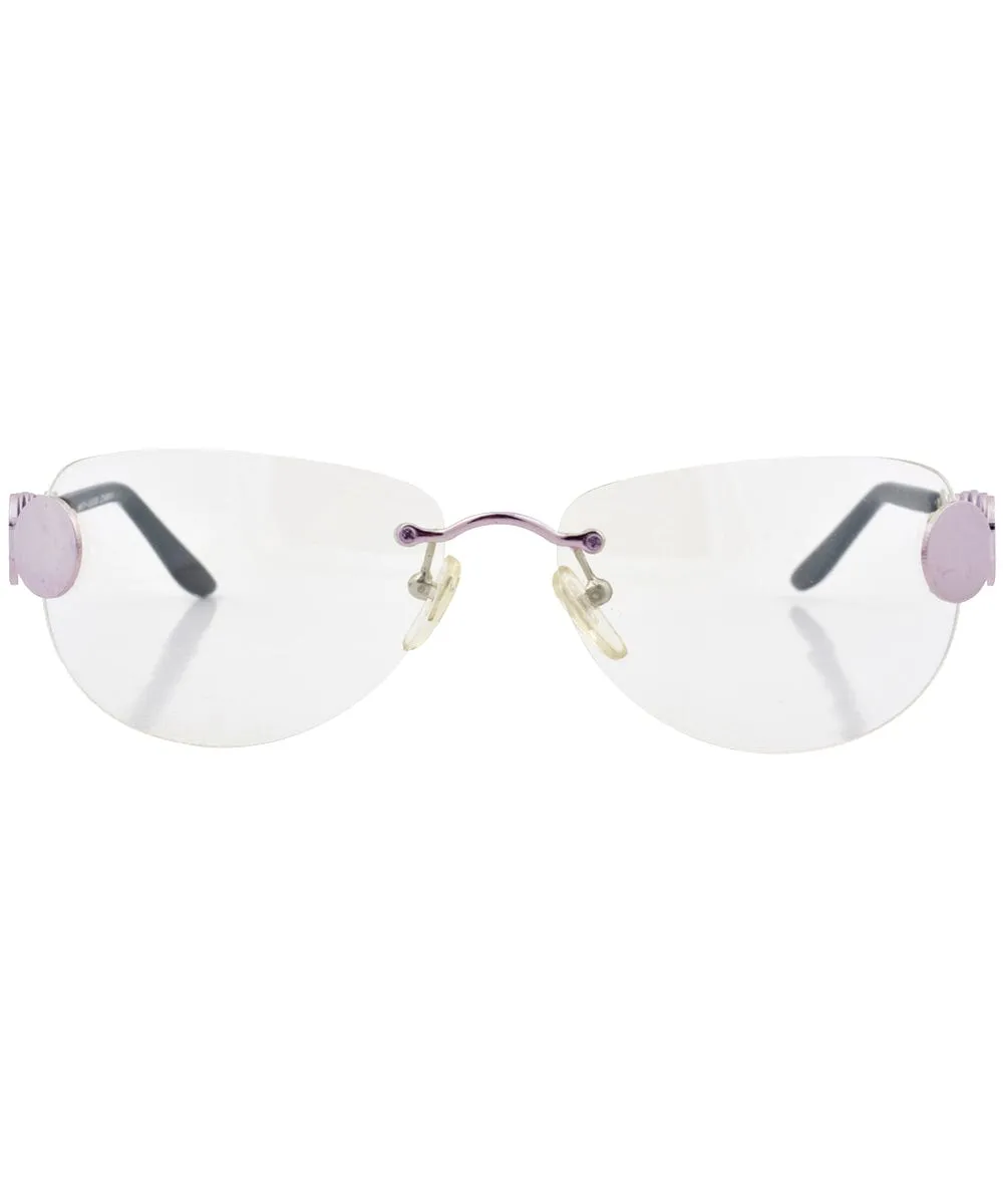 CLUELESS Clear/Purple Rimless Sunglasses sold by Giant Vintage product image thumbnail 2