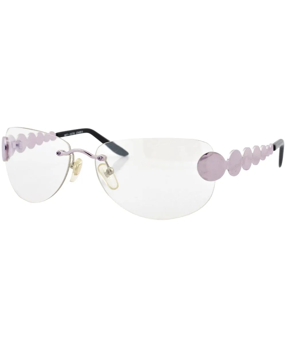 CLUELESS Clear/Purple Rimless Sunglasses sold by Giant Vintage product image thumbnail 3