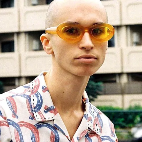 MARIGOLD Yellow/Yellow Oval Sunglasses sold by Giant Vintage product image thumbnail 2