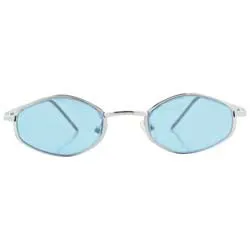 TOT Silver/Blue Micro-Diamond Sunglasses sold by Giant Vintage