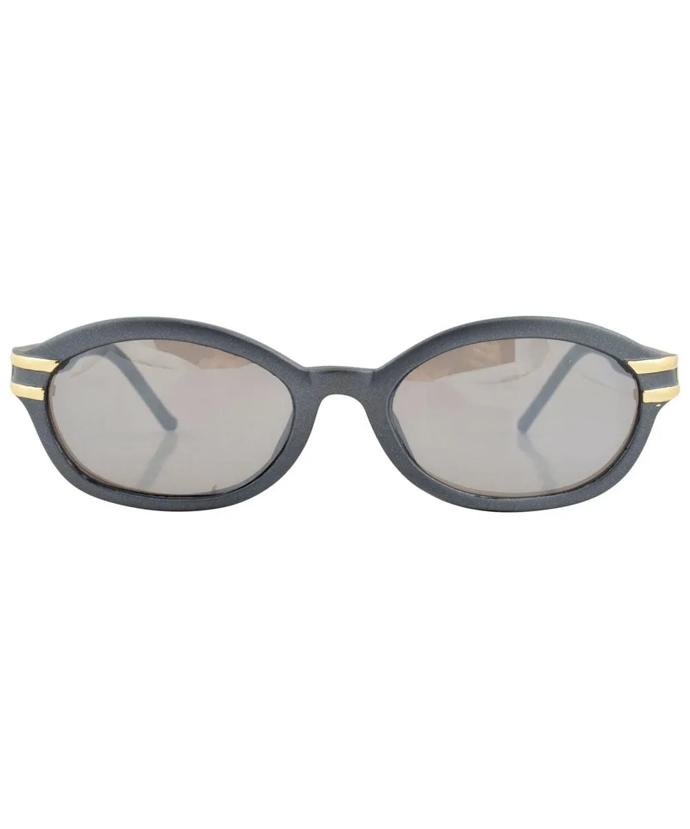 MELLIE Gray Oval Sunglasses sold by Giant Vintage product image thumbnail 3