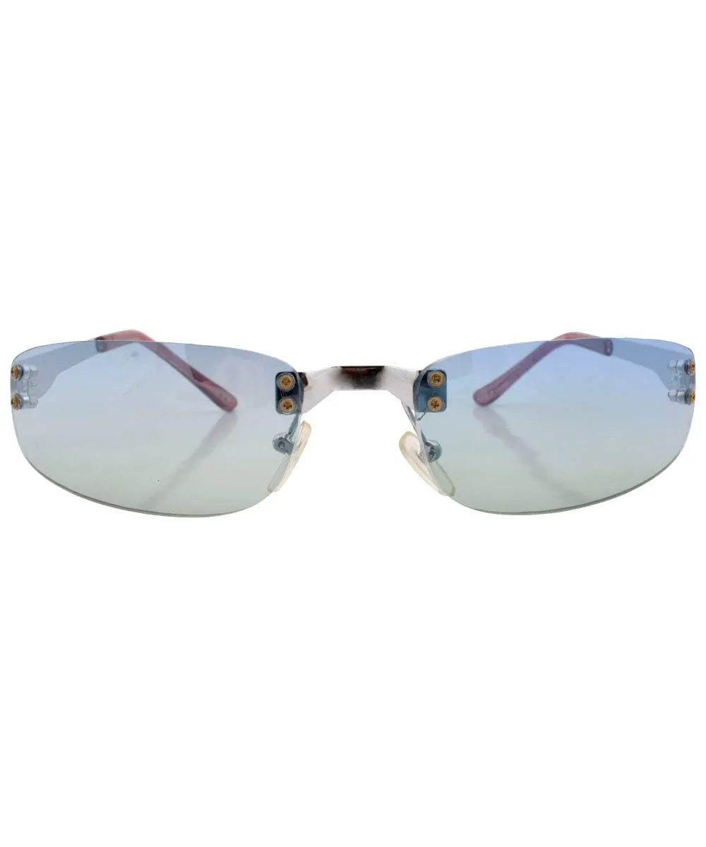 YOWZA Aqua Rimless Sunglasses sold by Giant Vintage product image thumbnail 2