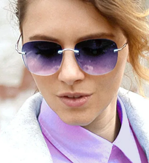 P.C.P. Purple Rimless 2000's Sunglasses sold by Giant Vintage product image thumbnail 3