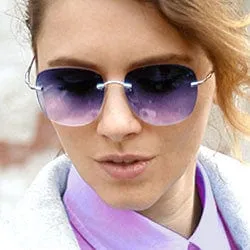 P.C.P. Purple Rimless 2000's Sunglasses sold by Giant Vintage