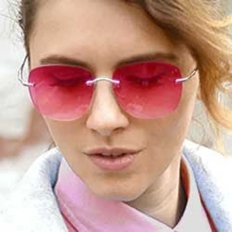 P.C.P. Red Rimless 2000's Sunglasses sold by Giant Vintage