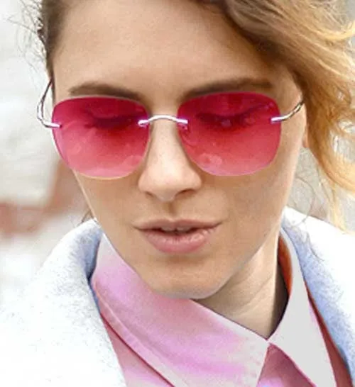 P.C.P. Red Rimless 2000's Sunglasses sold by Giant Vintage product image thumbnail 3