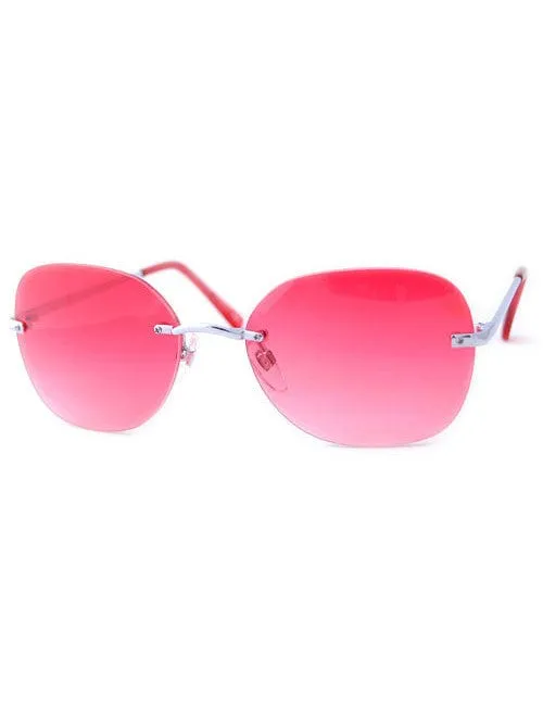 P.C.P. Red Rimless 2000's Sunglasses sold by Giant Vintage product image thumbnail 2