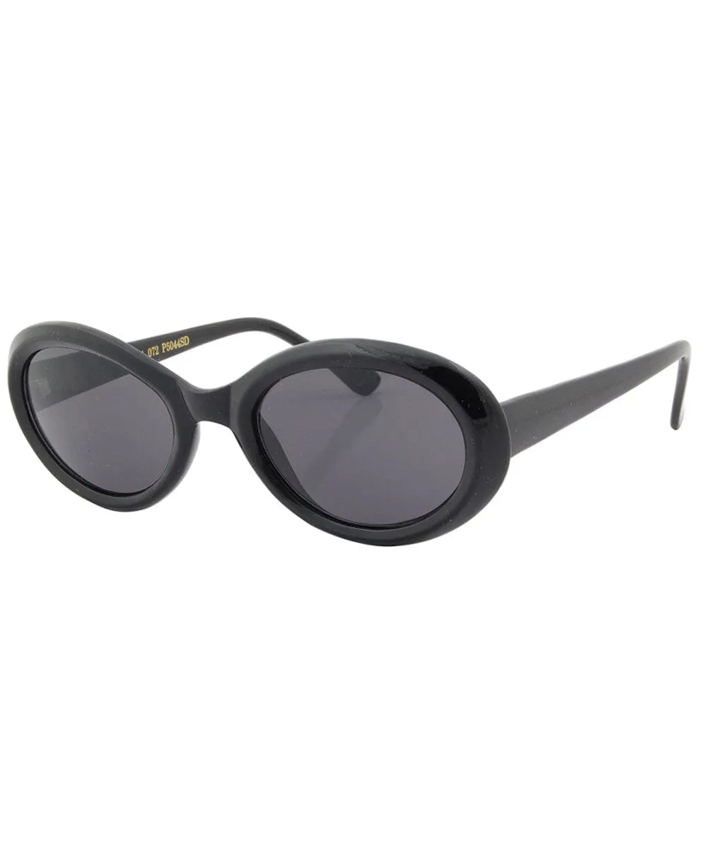 SPIRIT Black Oval Sunglasses sold by Giant Vintage product image thumbnail 2