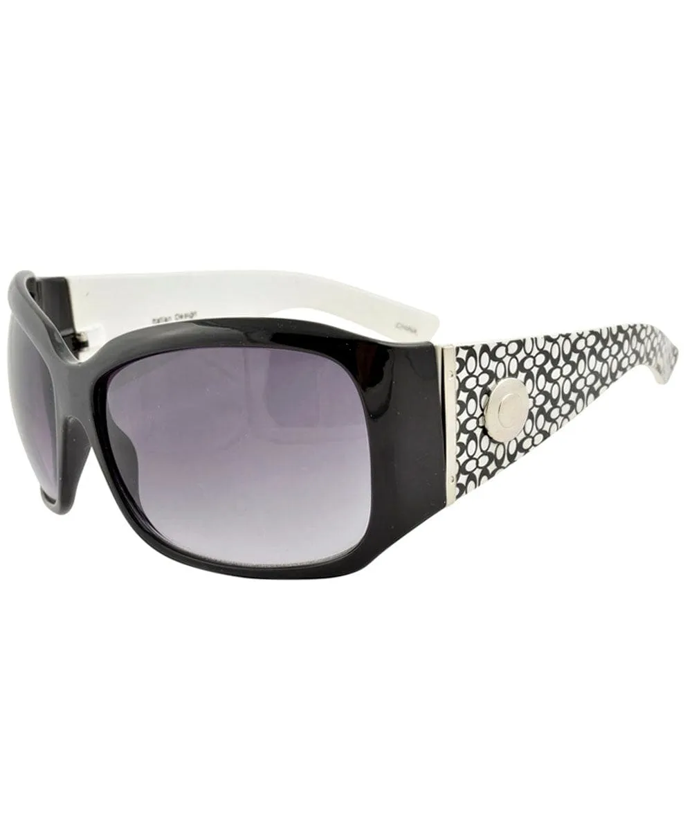 SQUISH Black/White Oversized Sunglasses sold by Giant Vintage product image thumbnail 3