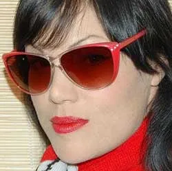PEEKA Crystal/Red Cat-Eye Sunglasses sold by Giant Vintage