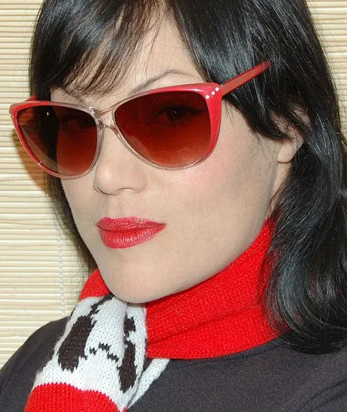 PEEKA Crystal/Red Cat-Eye Sunglasses sold by Giant Vintage product image thumbnail 3