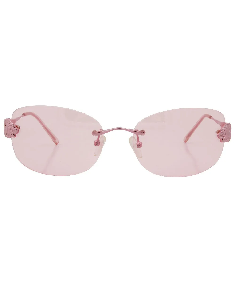 FLEUR Pink Rimless Sunglasses sold by Giant Vintage product image thumbnail 3