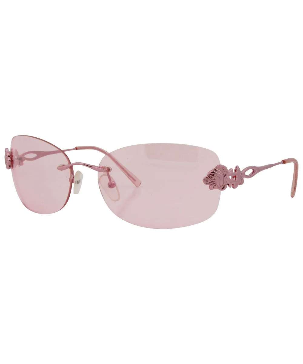 FLEUR Pink Rimless Sunglasses sold by Giant Vintage product image thumbnail 2