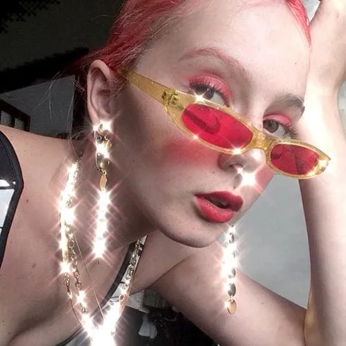 QATS Glitter/Red Cat-Eye Sunglasses sold by Giant Vintage product image thumbnail 4