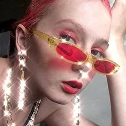 QATS Glitter/Red Cat-Eye Sunglasses sold by Giant Vintage product image thumbnail 3