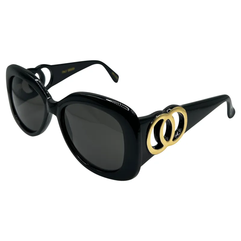 BESITOS Black/Super Dark Mod 90s Sunglasses sold by Giant Vintage