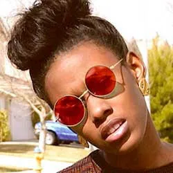 WONDERLAND Red/Gold Round Sunglasses sold by Giant Vintage product image thumbnail 2