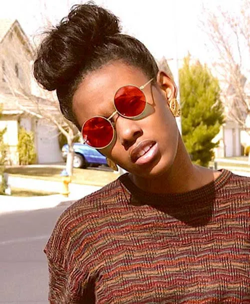 WONDERLAND Red/Gold Round Sunglasses sold by Giant Vintage product image thumbnail 3