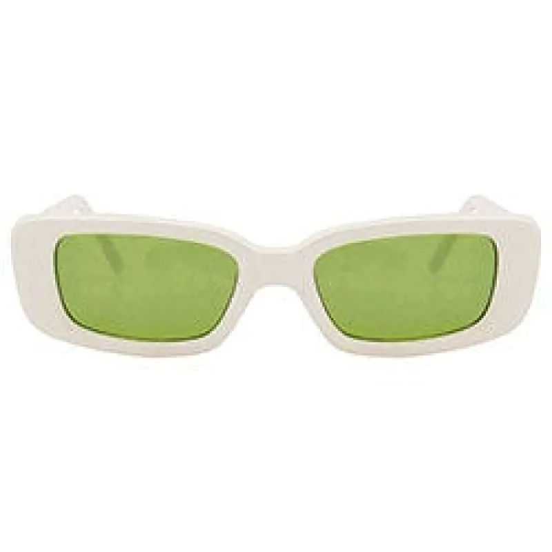 SUCK IT! Bone/Green Square Sunglasses sold by Giant Vintage