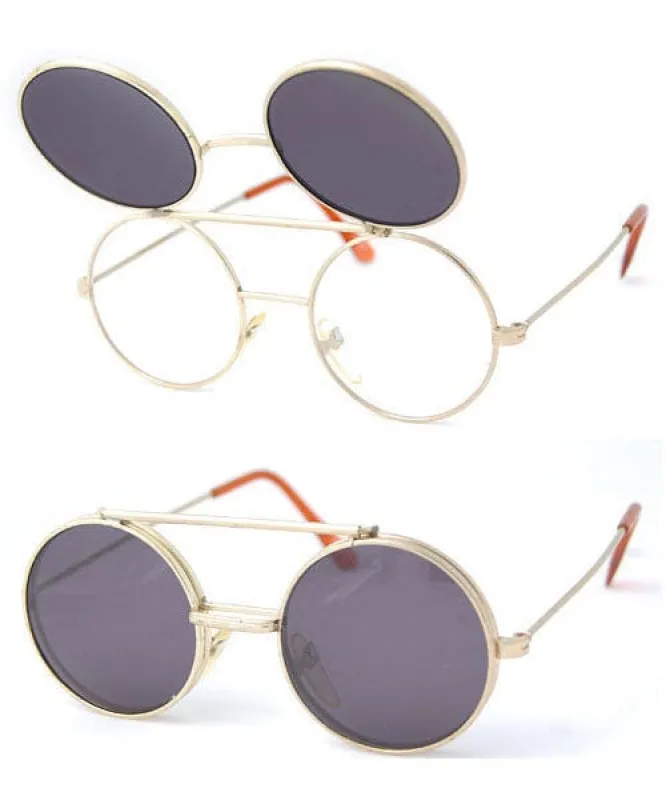 FLIP-POP Gold/SD 80s/90s Flip-Up Sunglasses sold by Giant Vintage