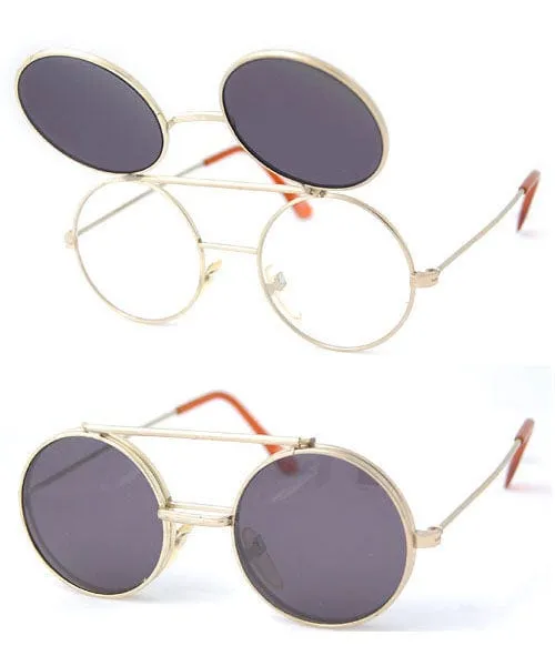FLIP-POP Gold/SD 80s/90s Flip-Up Sunglasses sold by Giant Vintage