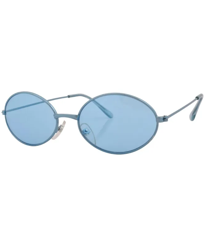 BRUCE Blue/Blue Oval Sunglasses sold by Giant Vintage