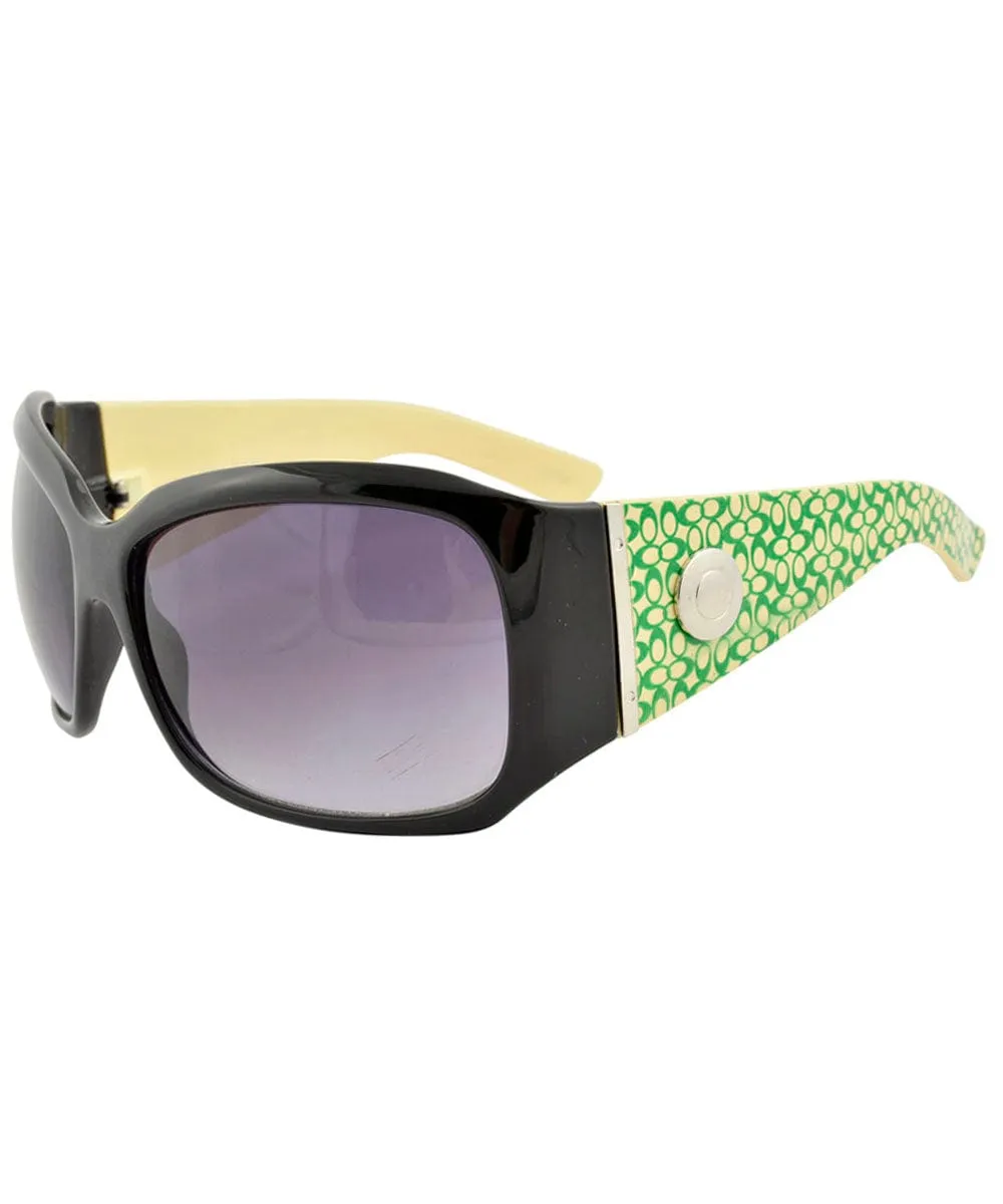 SQUISH Black/Green Oversized Sunglasses sold by Giant Vintage product image thumbnail 3