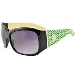 SQUISH Black/Green Oversized Sunglasses sold by Giant Vintage