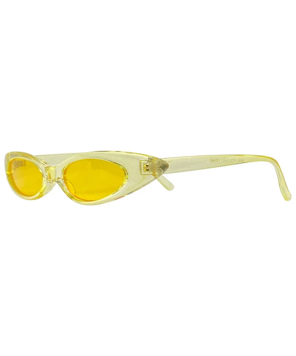 CAROLINA Yellow/Yellow Slim Cat-Eye Sunglasses sold by Giant Vintage product image thumbnail 2