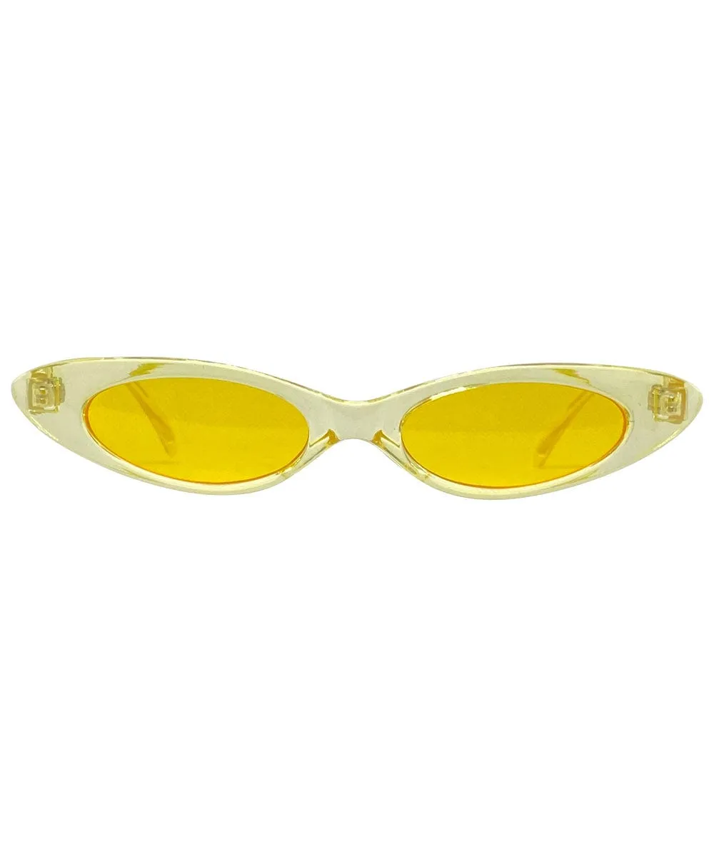 CAROLINA Yellow/Yellow Slim Cat-Eye Sunglasses sold by Giant Vintage product image thumbnail 3
