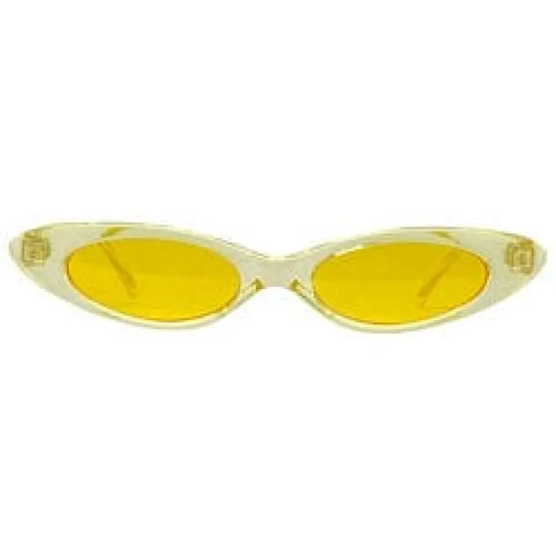 CAROLINA Yellow/Yellow Slim Cat-Eye Sunglasses sold by Giant Vintage