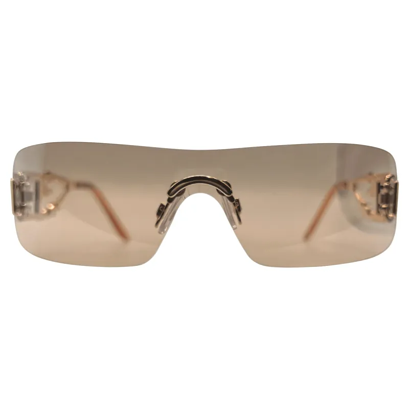 COI Gold/Brown Rimless Sunglasses sold by Giant Vintage