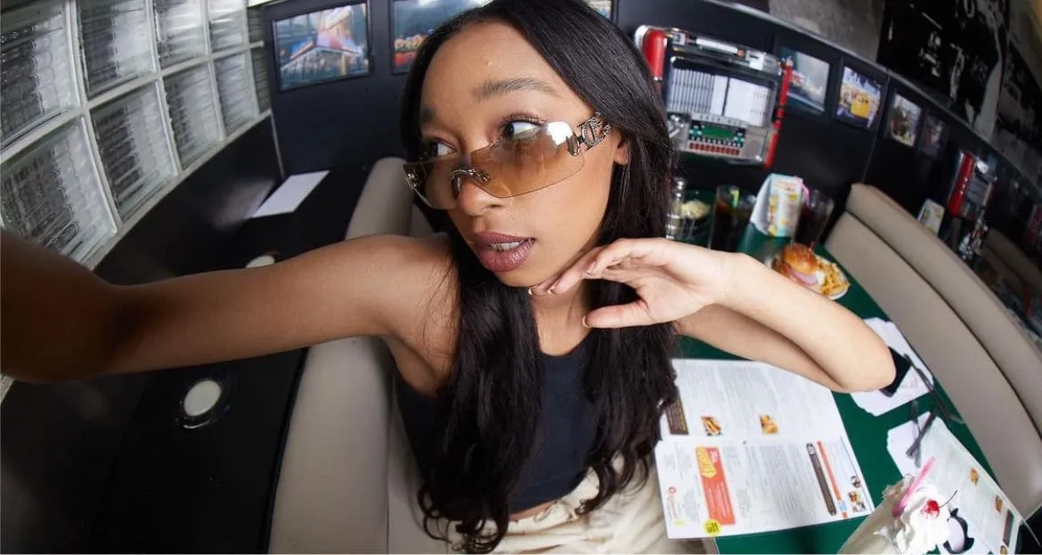 COI Gold/Brown Rimless Sunglasses sold by Giant Vintage product image thumbnail 4