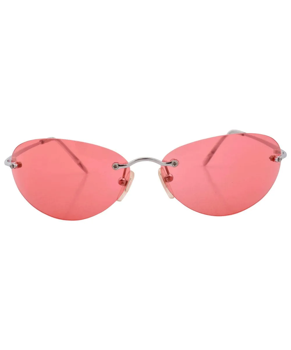 TICKLE Red Rimless Sunglasses sold by Giant Vintage product image thumbnail 2