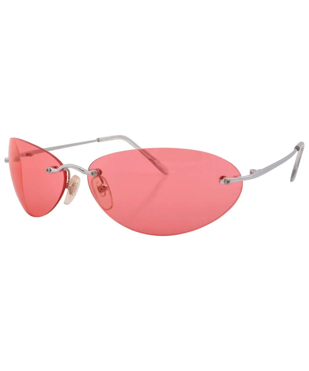 TICKLE Red Rimless Sunglasses sold by Giant Vintage product image thumbnail 3