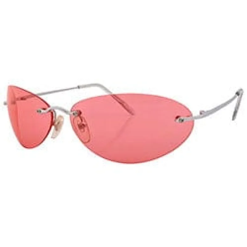 TICKLE Red Rimless Sunglasses sold by Giant Vintage